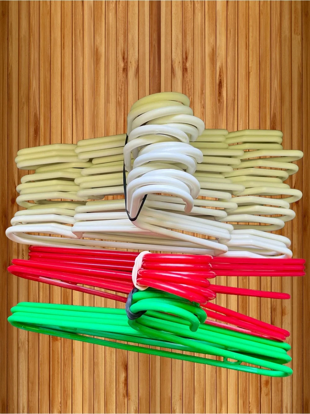 Set of Colorful Plastic Hangers - White, Red, Green (26) Baby & Children Size